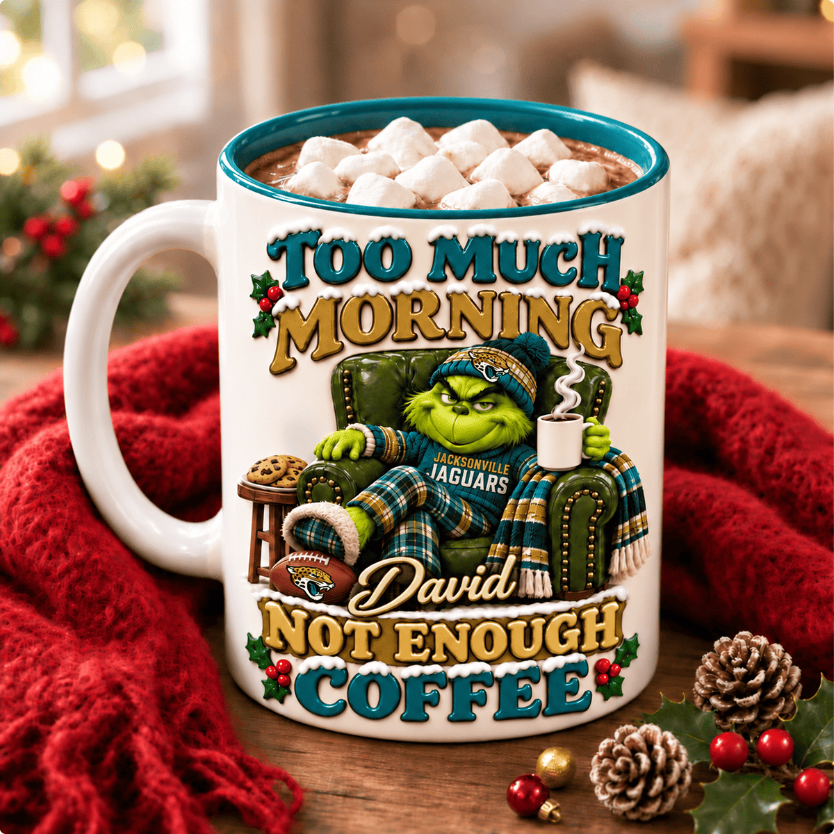 Jacksonville Jaguars NFL Funny Grinchmas Ceramic Mug Custom Any Name Gifts