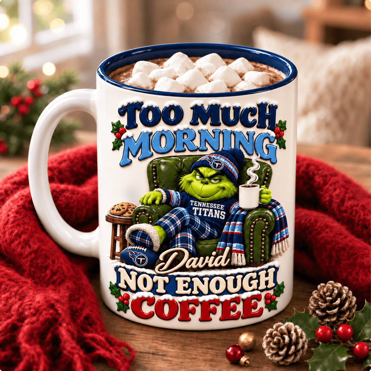 Tennessee Titans NFL Funny Grinchmas Ceramic Mug Custom Any Name Gifts
