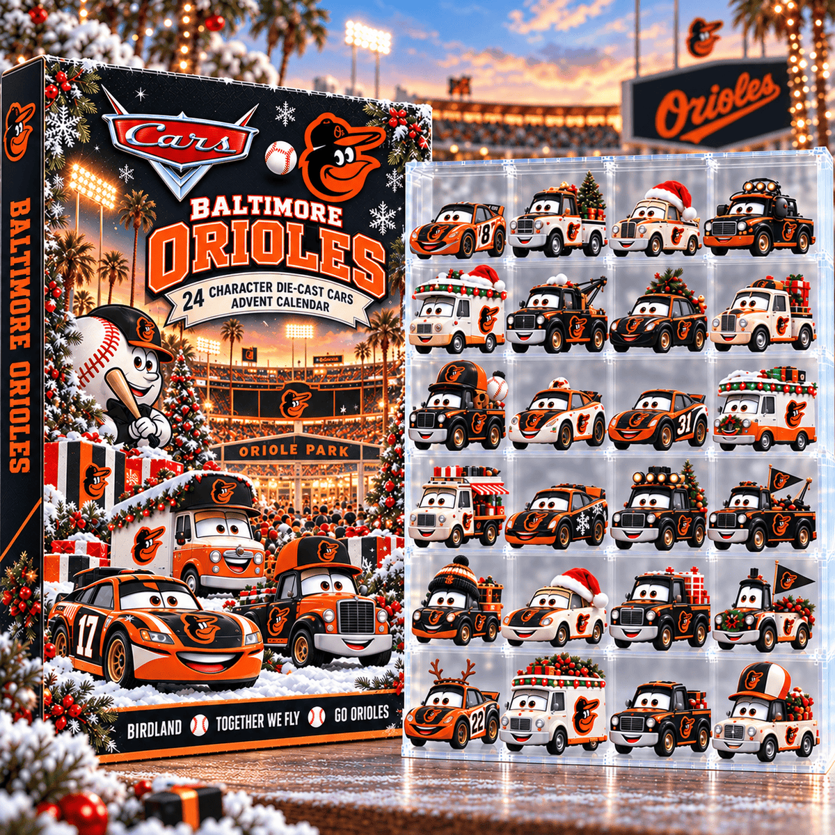 Baltimore Orioles MLB Baseball Christmas Advent Calendar 2026 – 24 Days Die-Cast Toy Cars Collection