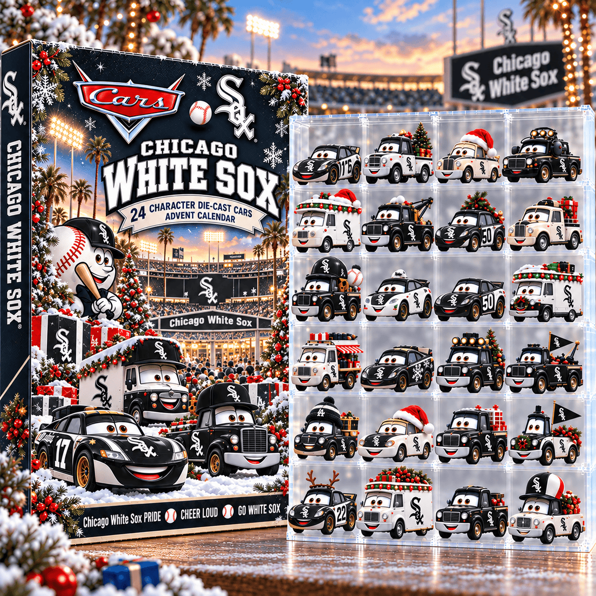 Chicago White Sox MLB Baseball Christmas Advent Calendar 2026 – 24 Days Die-Cast Toy Cars Collection