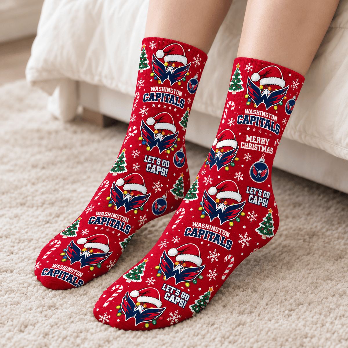 Washington Capitals NHL Christmas Socks