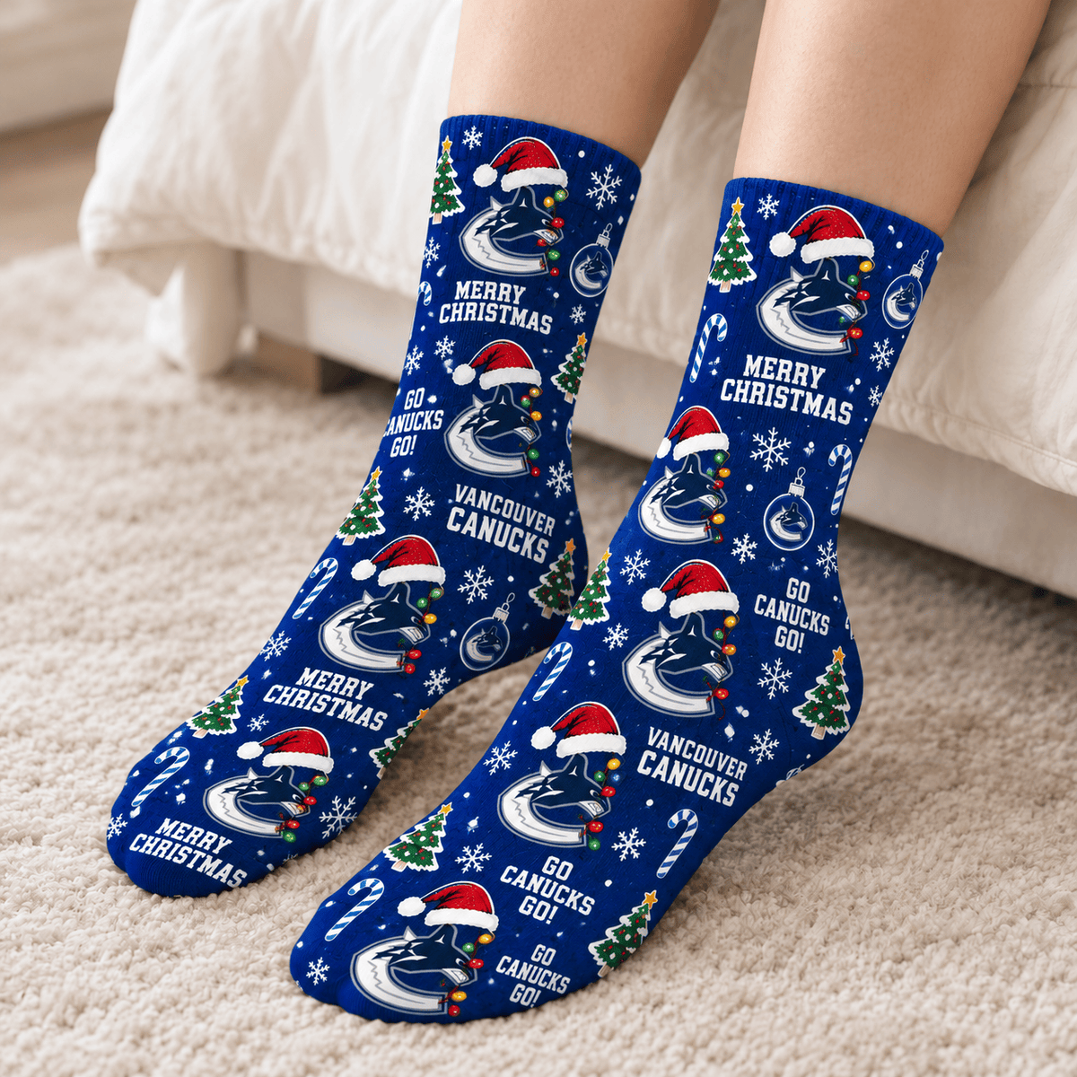 Vancouver Canucks NHL Christmas Socks