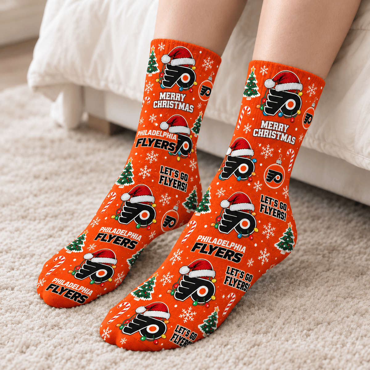 Philadelphia Flyers NHL Christmas Socks