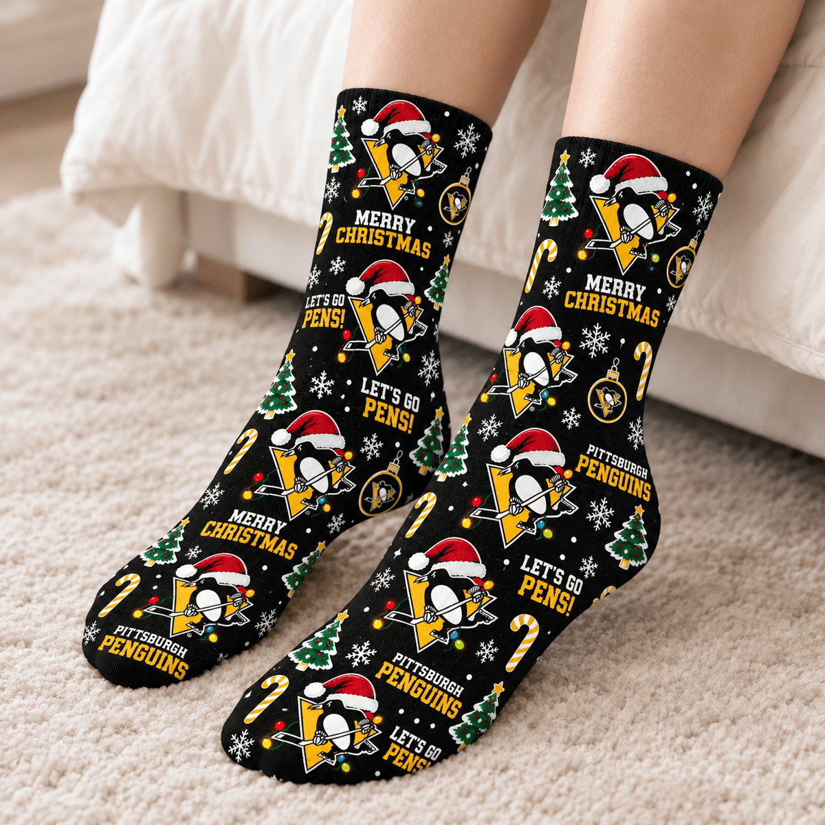 Pittsburgh Penguins NHL Christmas Socks