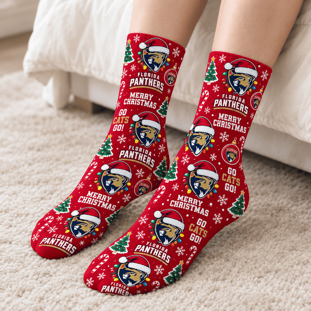 Florida Panthers NHL Christmas Socks