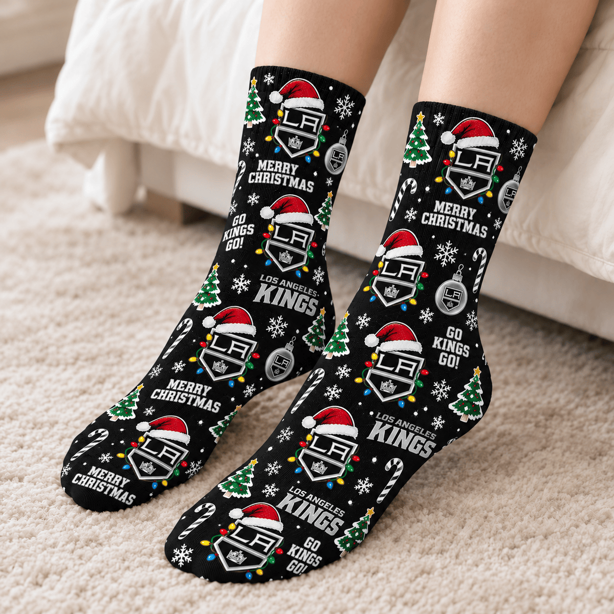 Los Angeles Kings NHL Christmas Socks