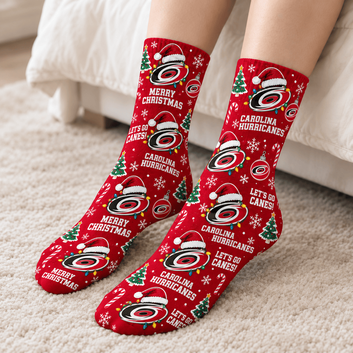 Carolina Hurricanes NHL Christmas Socks