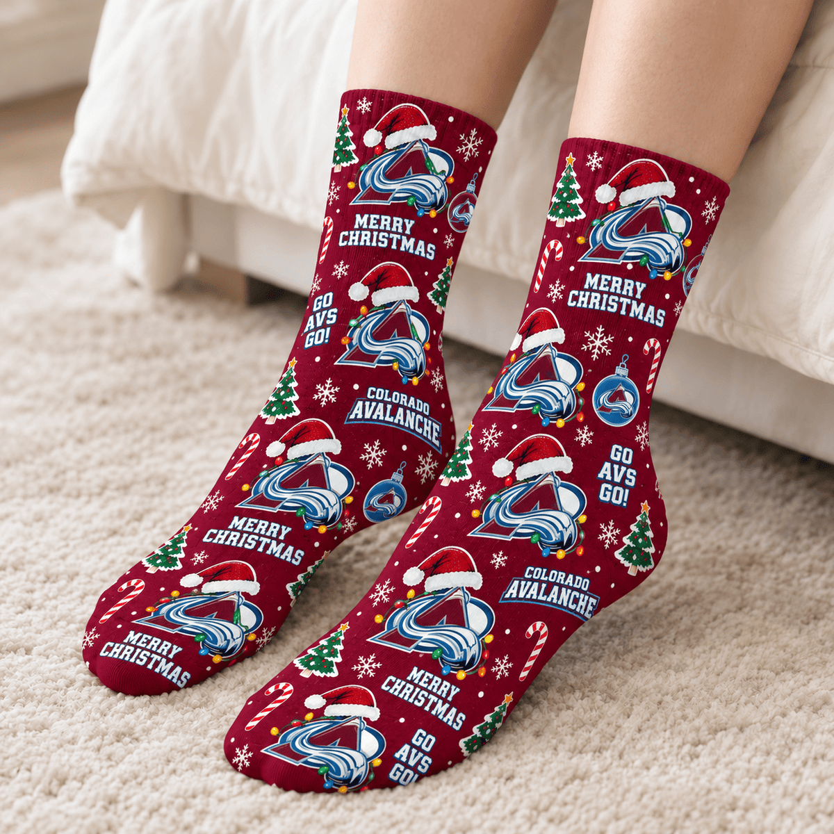 Colorado Avalanche NHL Christmas Socks