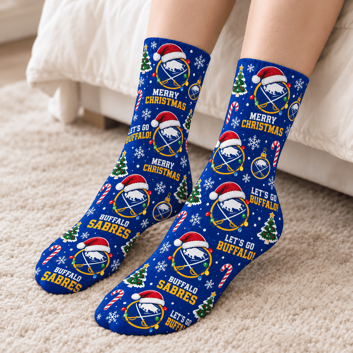 Buffalo Sabres NHL Christmas Socks