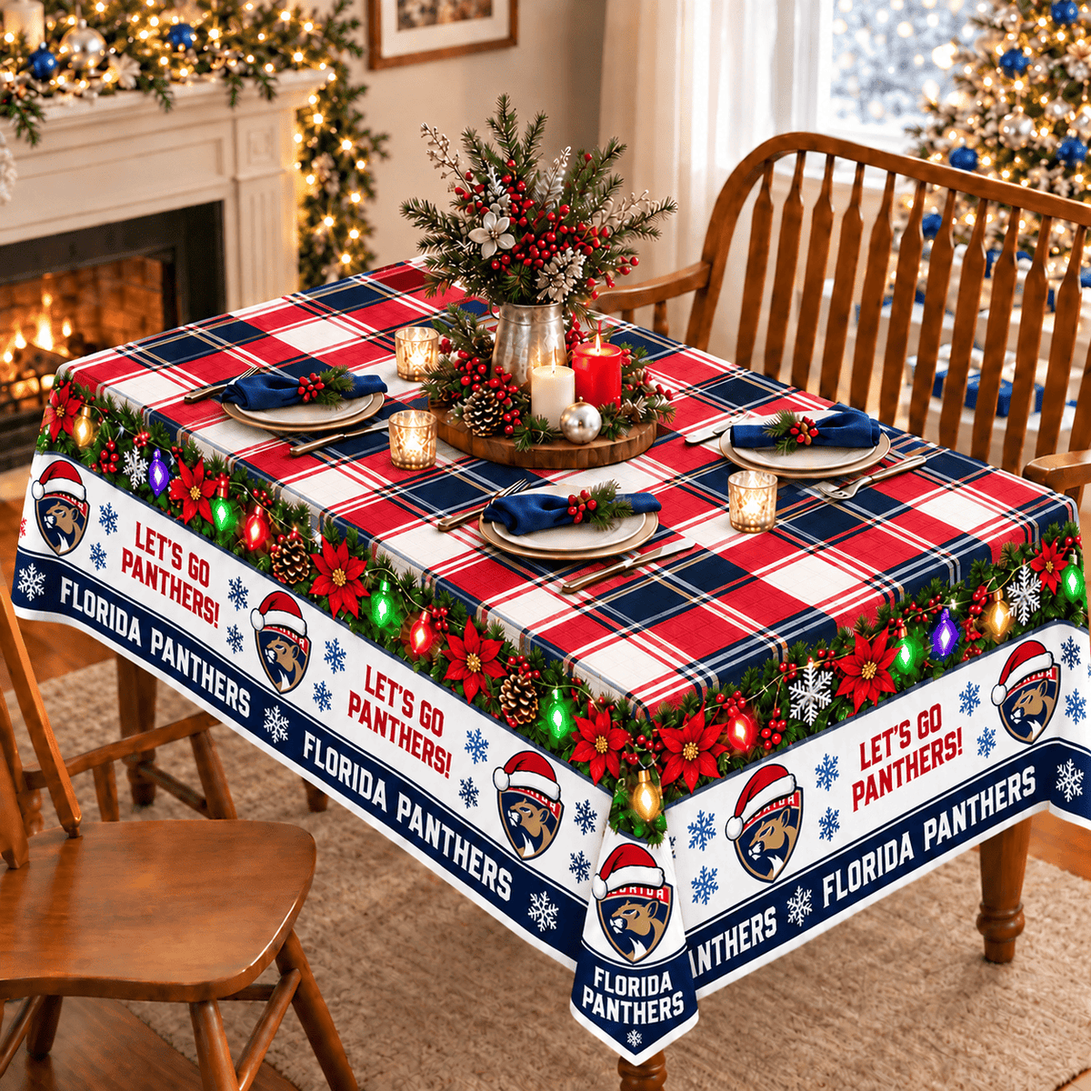 Florida Panthers Christmas Tablecloth