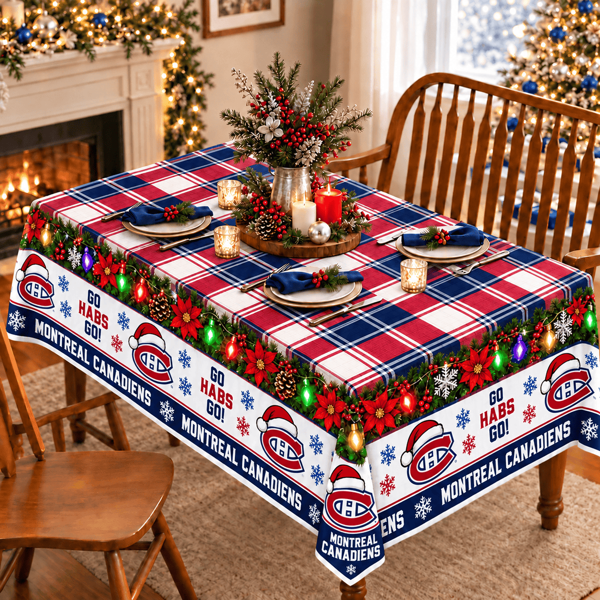 Montreal Canadiens Christmas Tablecloth
