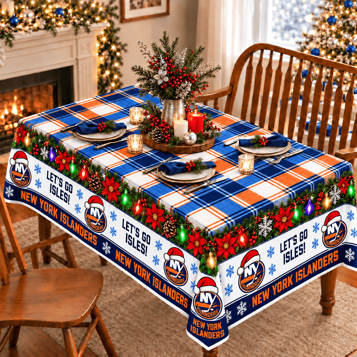 New York Islanders Christmas Tablecloth