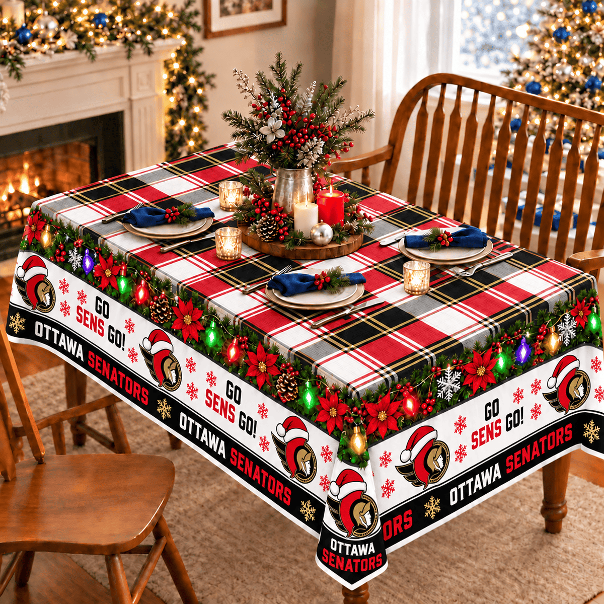 Ottawa Senators Christmas Tablecloth