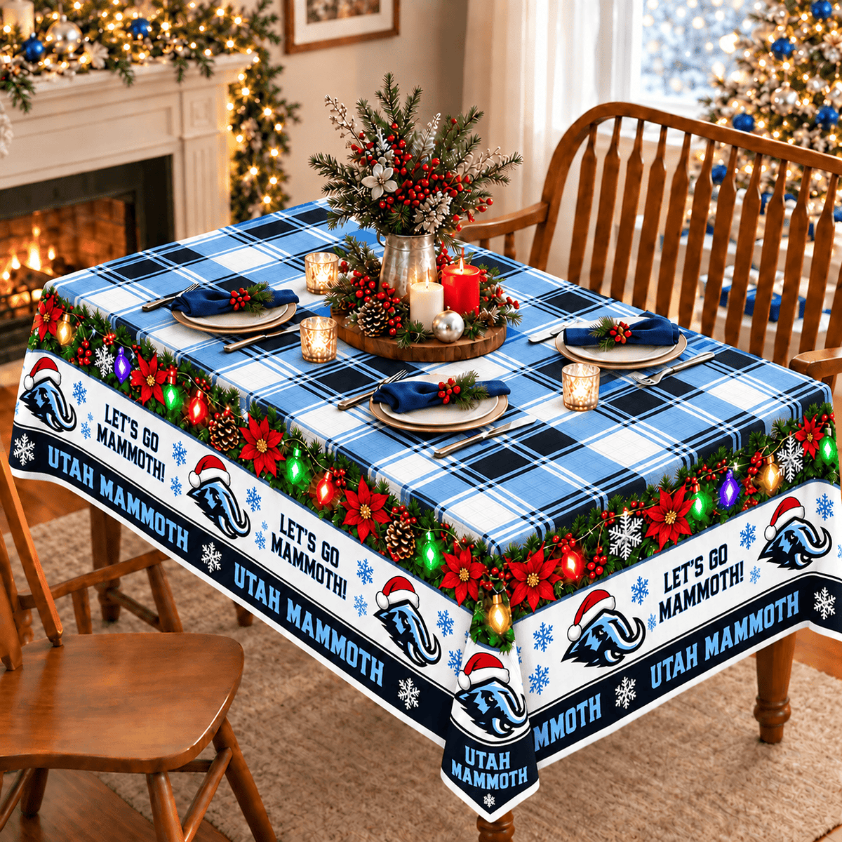 Utah Mammoth Christmas Tablecloth