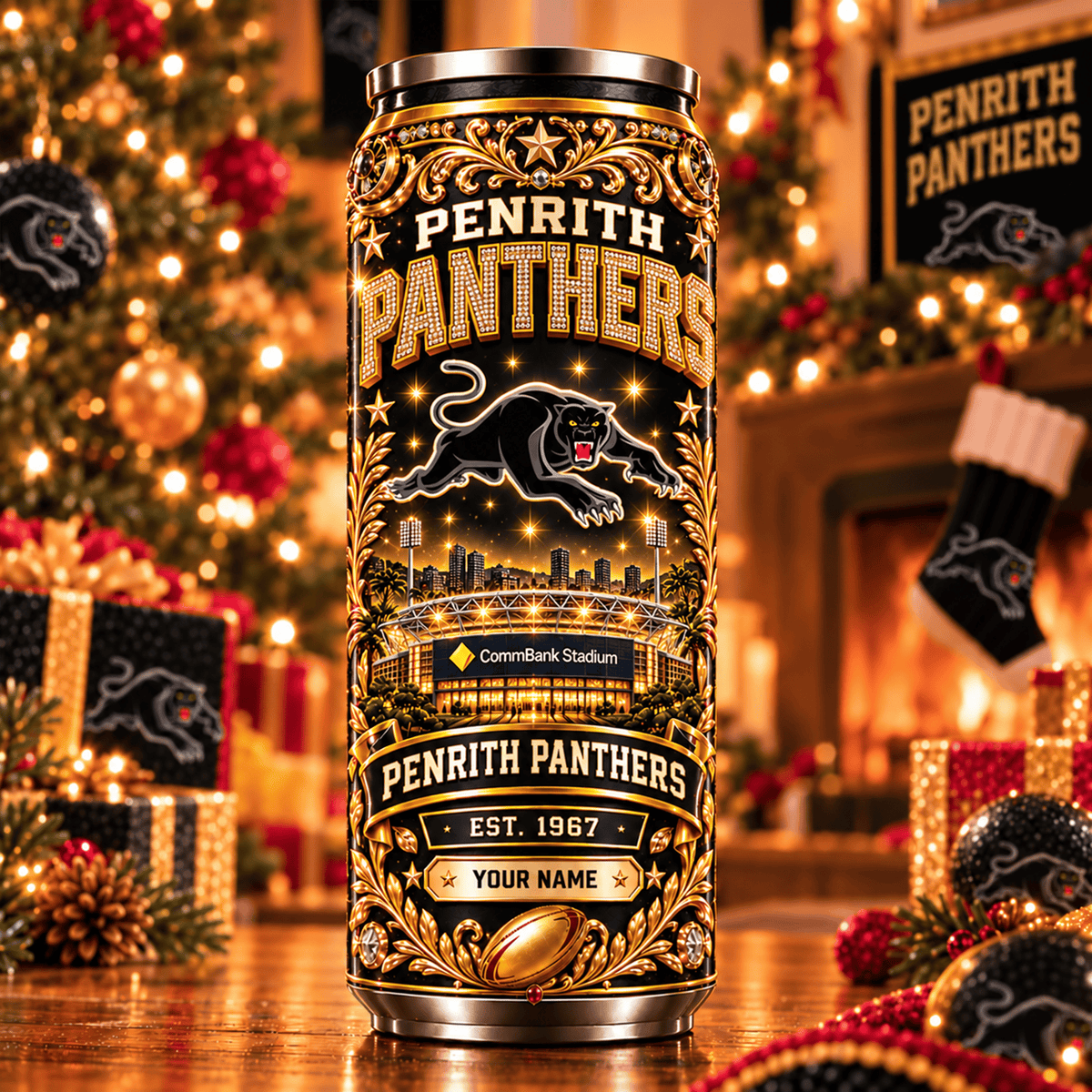 Premium NRL x PP Personalized Name Can Tumbler