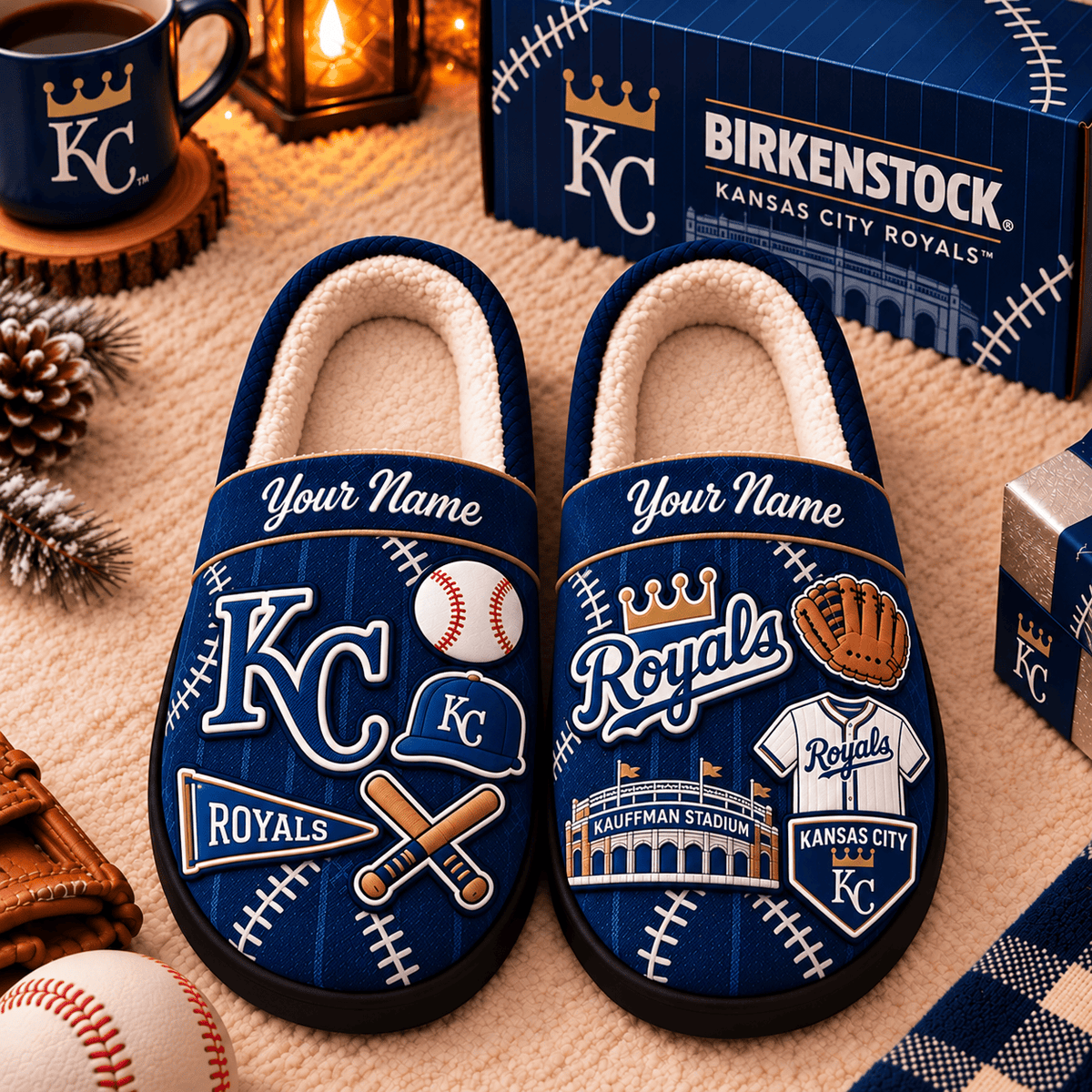 Kansas City Royals MLB Game Day Personalized Name Slipper