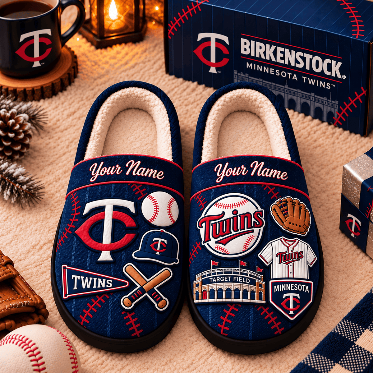 Minnesota Twins MLB Game Day Personalized Name Slipper