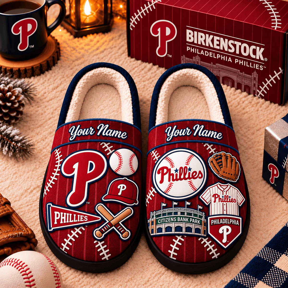Philadelphia Phillies MLB Game Day Personalized Name Slipper