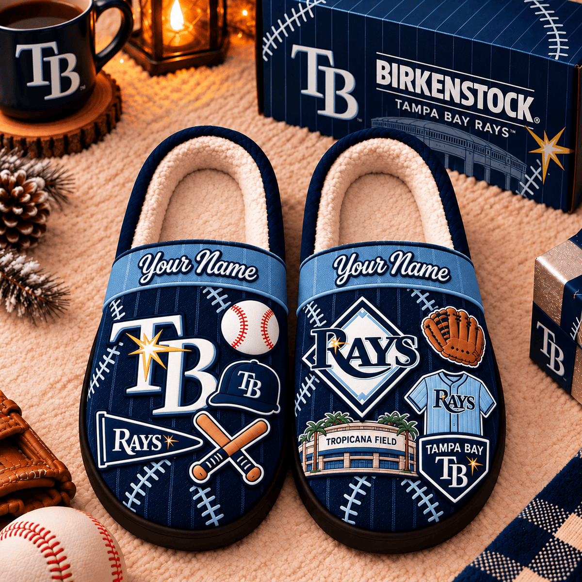 Tampa Bay Rays MLB Game Day Personalized Name Slipper