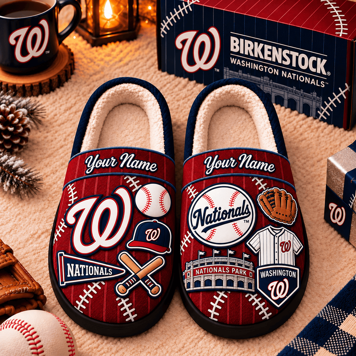 Washington Nationals MLB Game Day Personalized Name Slipper