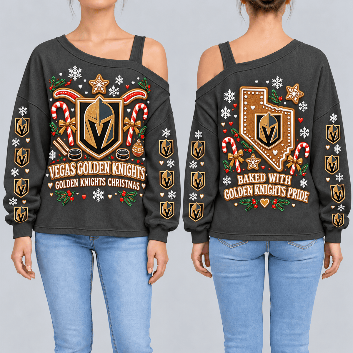 Vegas Golden Knights NHL Drop Shoulder Long Sleeves Sweatshirt