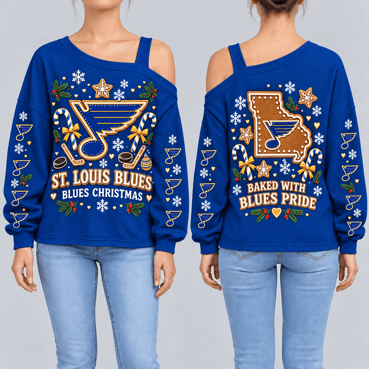 St. Louis Blues NHL Drop Shoulder Long Sleeves Sweatshirt