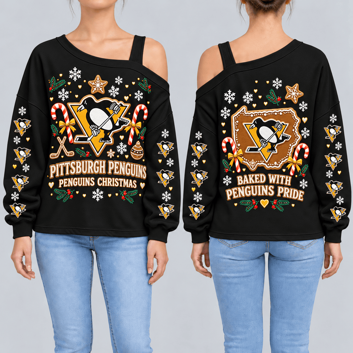 Pittsburgh Penguins NHL Drop Shoulder Long Sleeves Sweatshirt