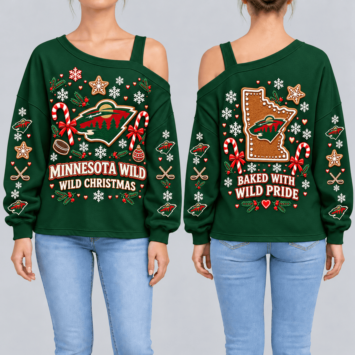 Minnesota Wild NHL Drop Shoulder Long Sleeves Sweatshirt