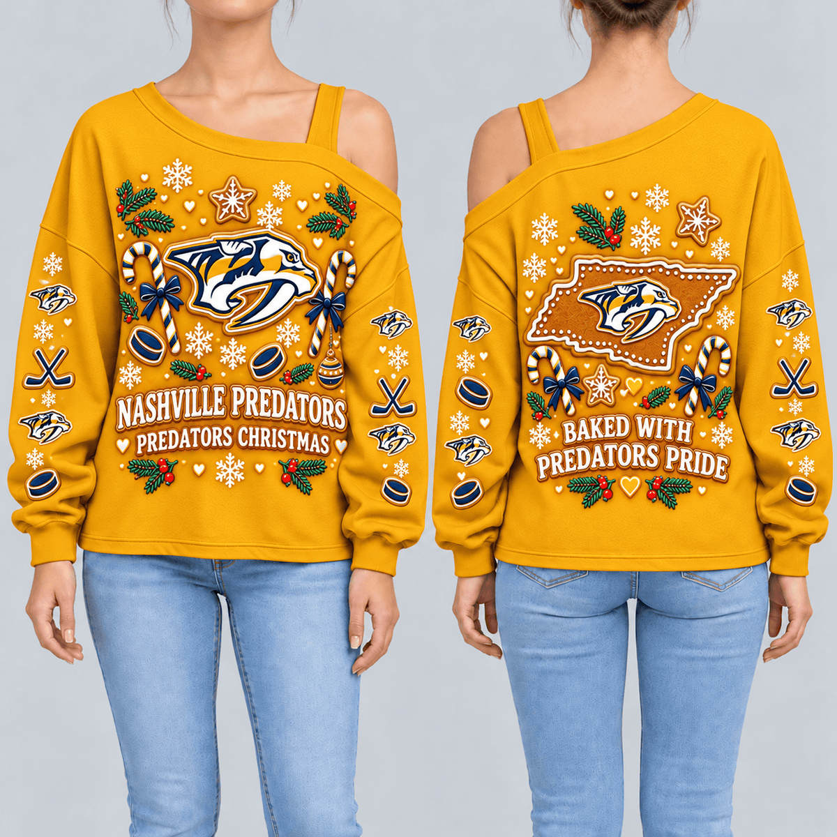 Nashville Predators NHL Drop Shoulder Long Sleeves Sweatshirt