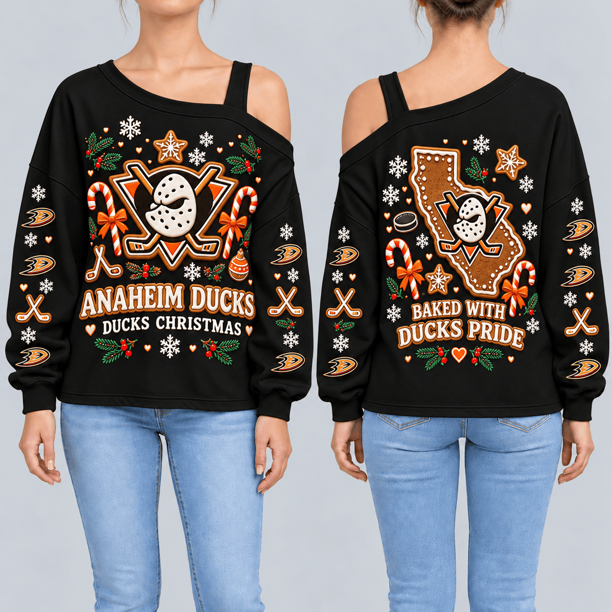 Anaheim Ducks NHL Drop Shoulder Long Sleeves Sweatshirt