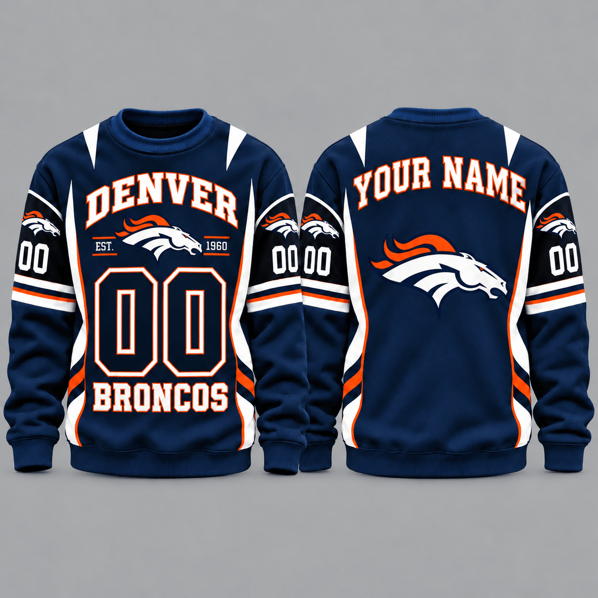 Denver Broncos NFL Personalized Team Sweatshirt