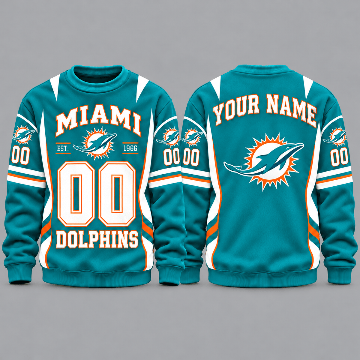 Miami Dolphins NFL Personalized Team Sweatshirt