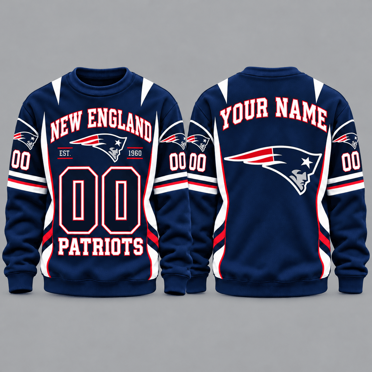 New England Patriots NFL Personalized Team Sweatshirt