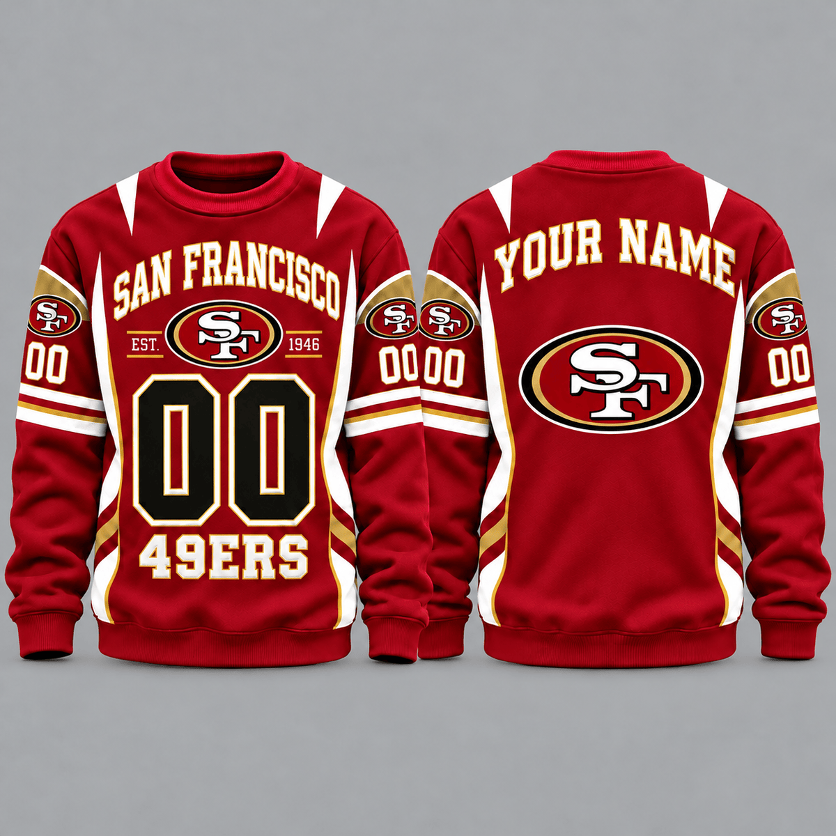 San Francisco 49ers NFL Personalized Team Sweatshirt