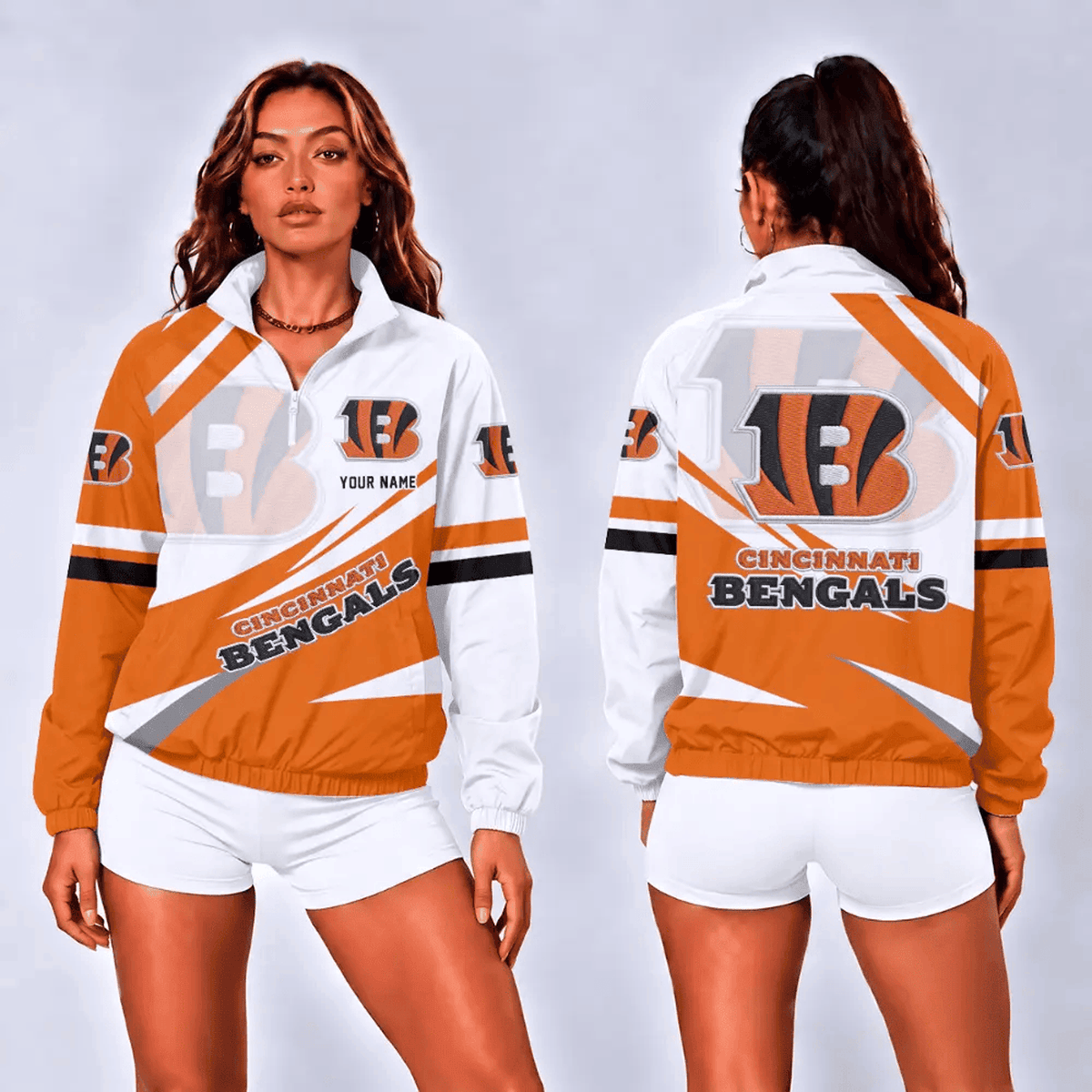 CIN x NFL Retro Colorblock Quarter Zip Jacket