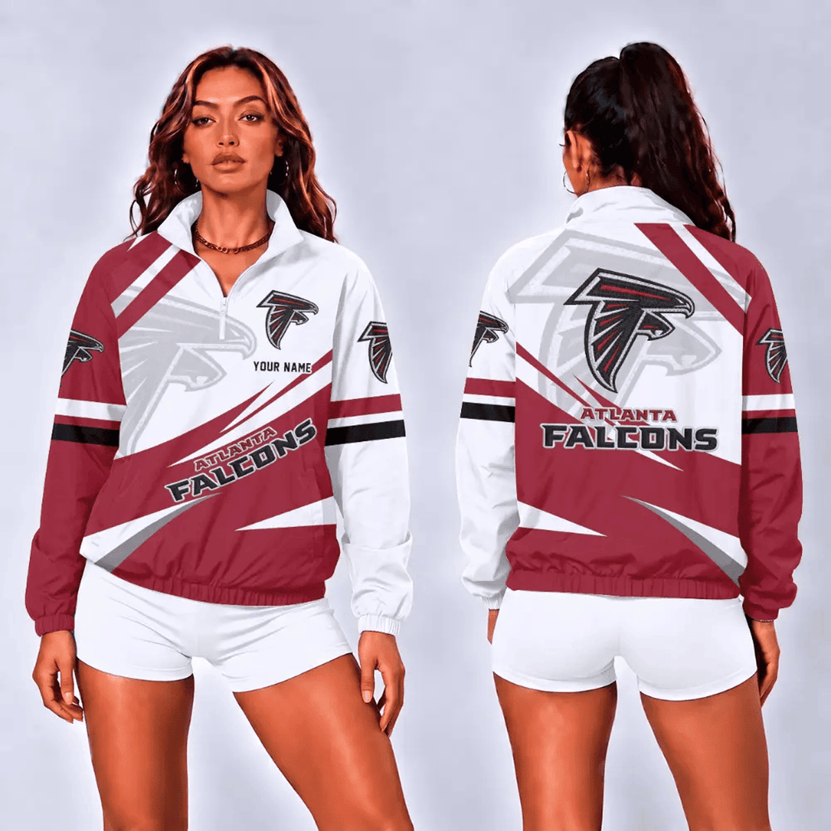 ATL x NFL Retro Colorblock Quarter Zip Jacket