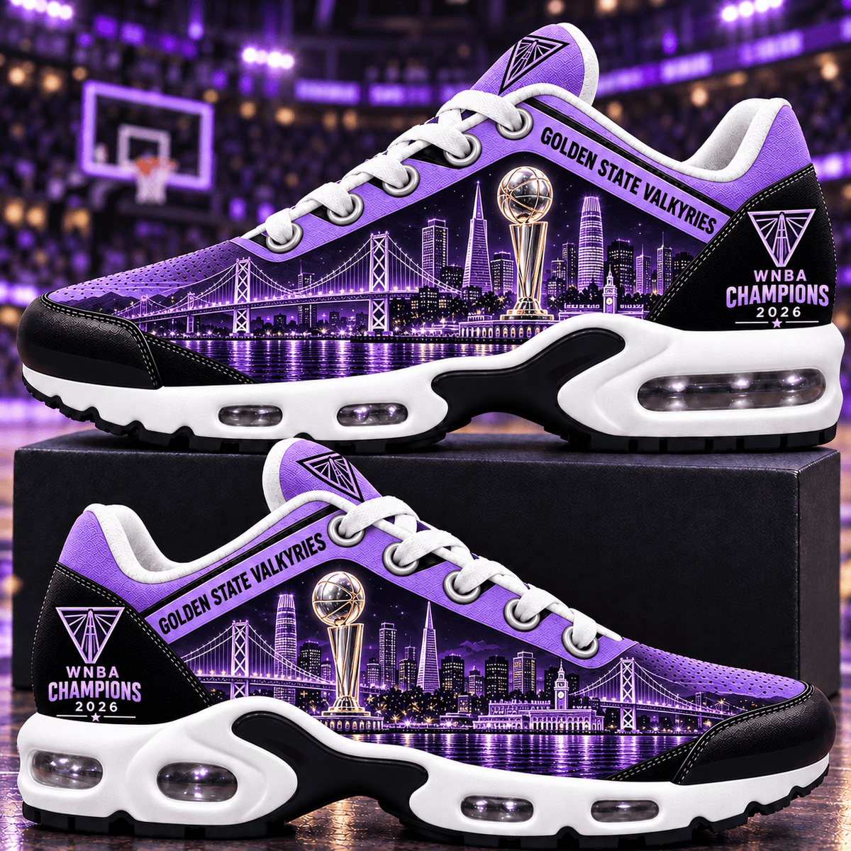 Golden State Valkyries Bay Skyline Trophy WNBA Champions 2026 Sport Shoes