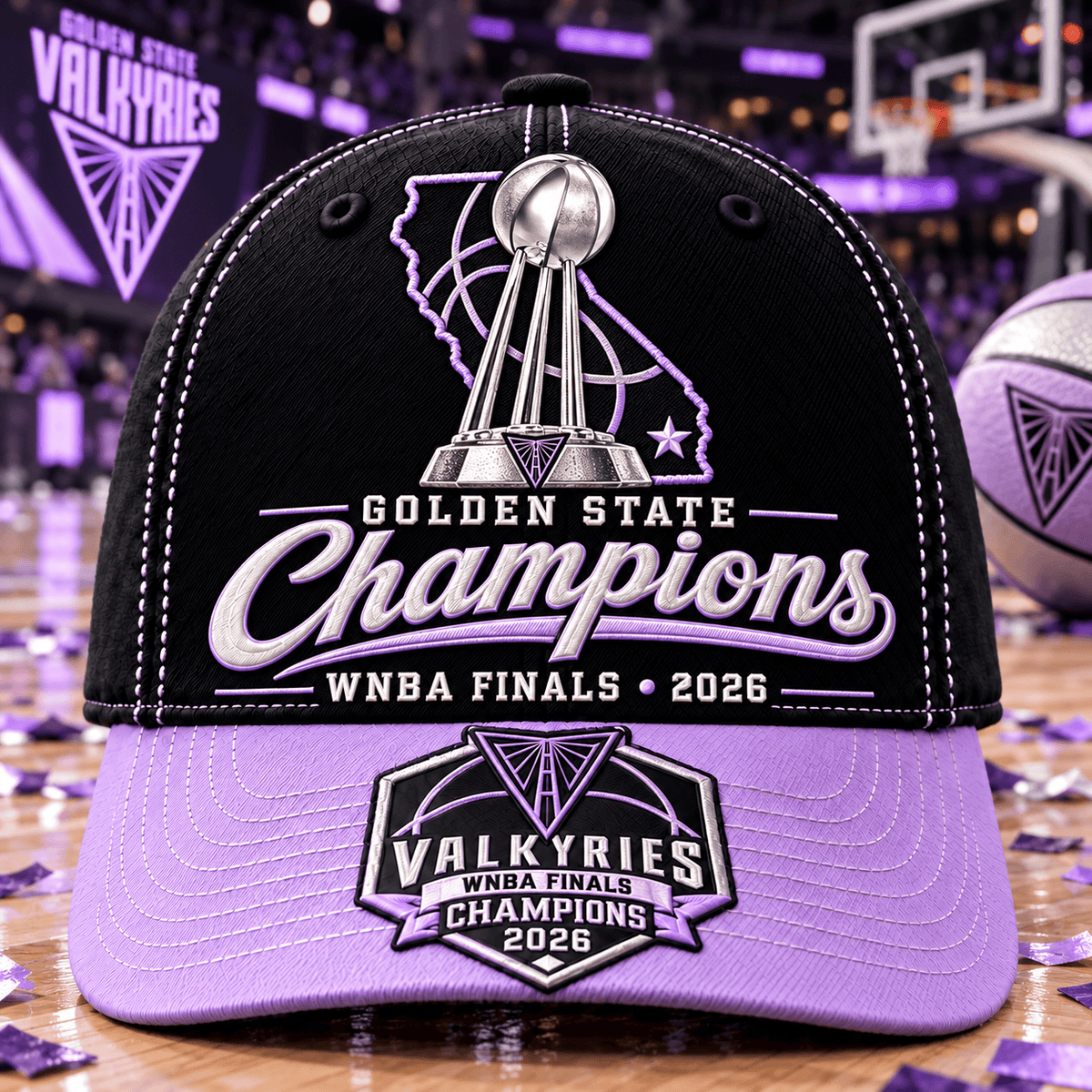 Golden State Valkyries California Trophy WNBA Finals Champions 2026 AOP Cap