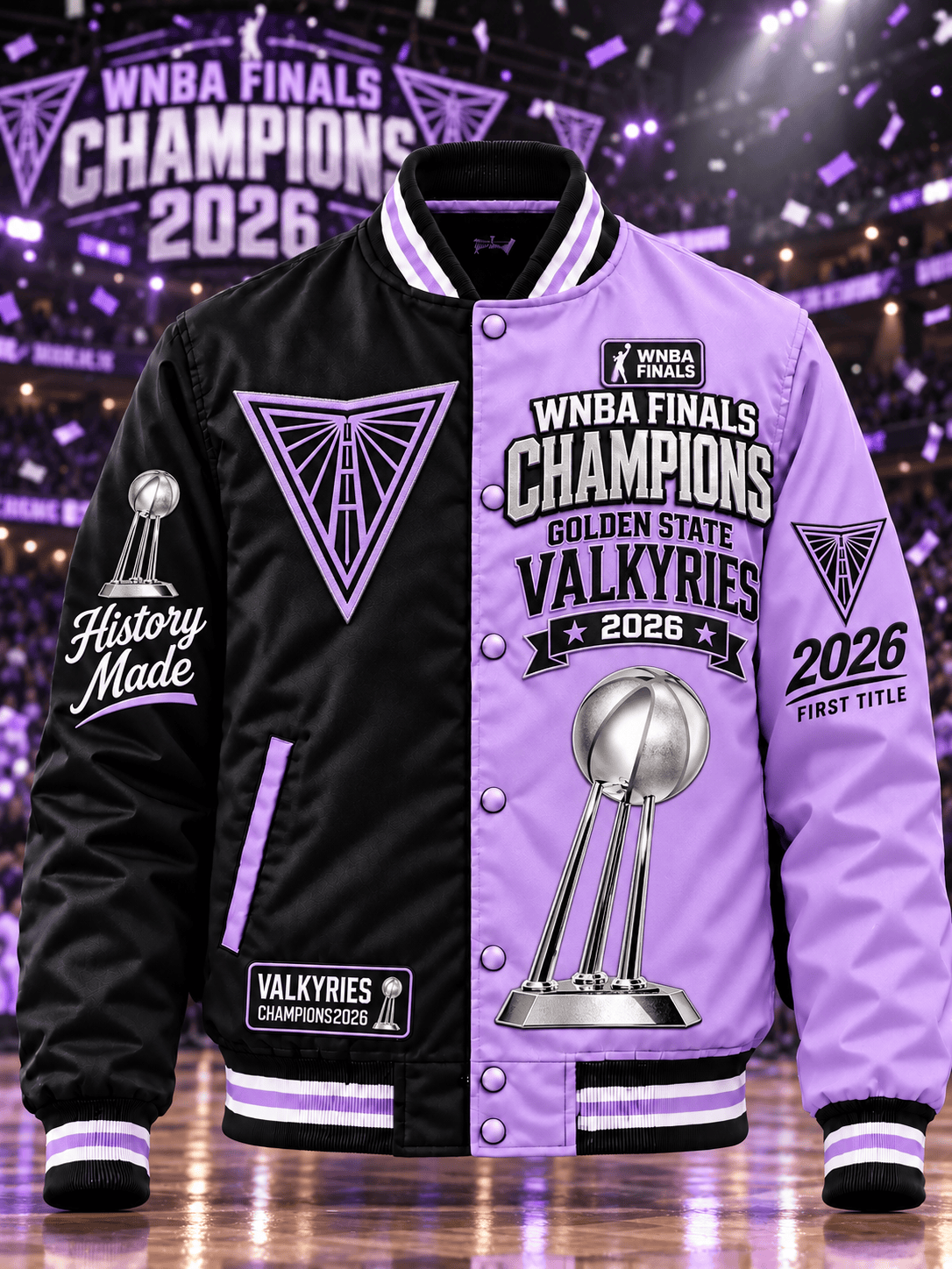 Golden State Valkyries Split Color History Made WNBA Finals Champions 2026 Baseball Jacket