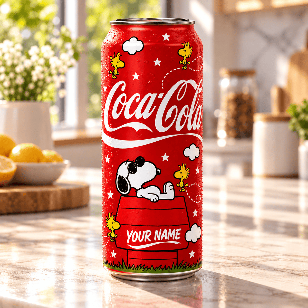 Personalized Snoopy Coca-Cola Can Tumbler