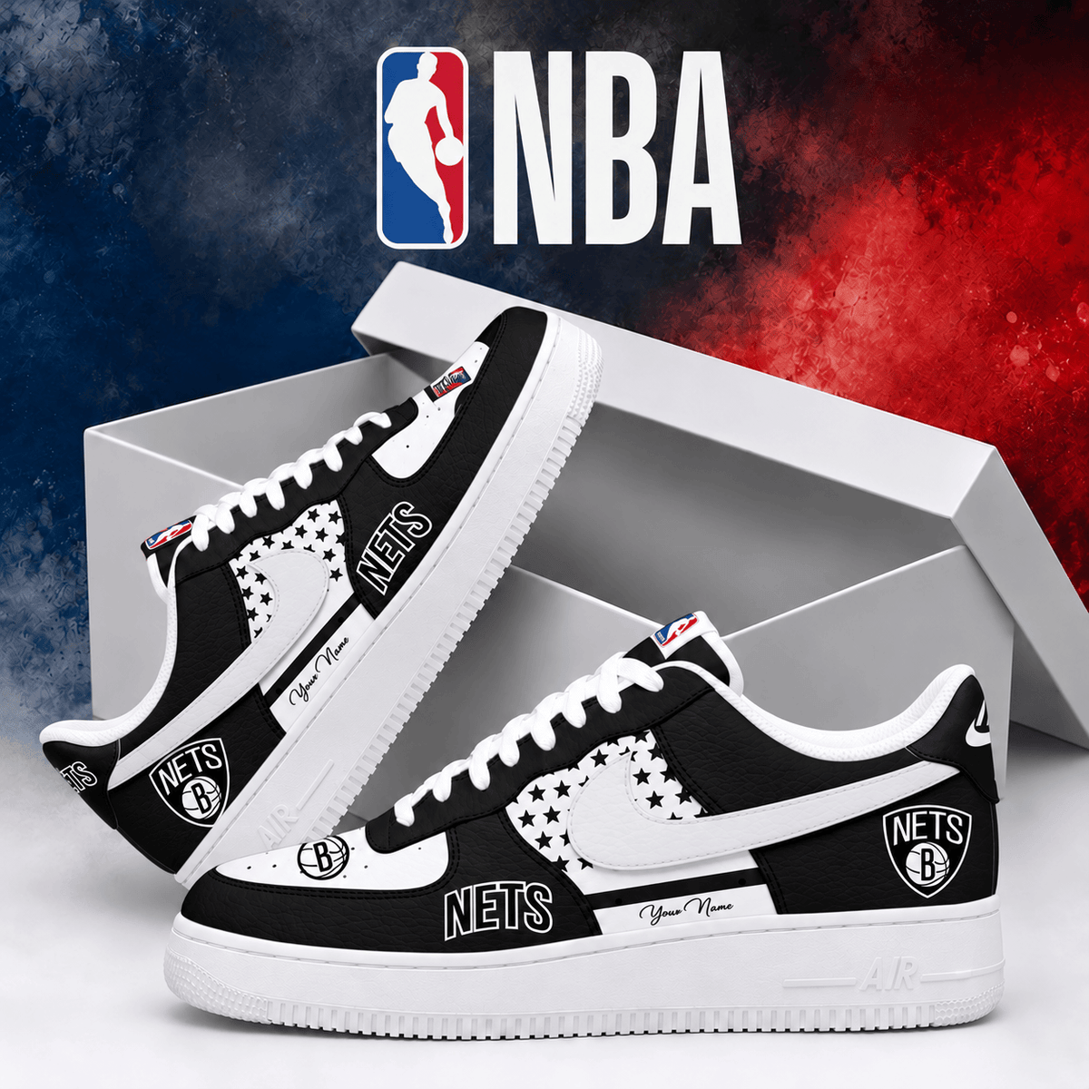 Brooklyn Nets NBA Personalized Air Low Top Shoes