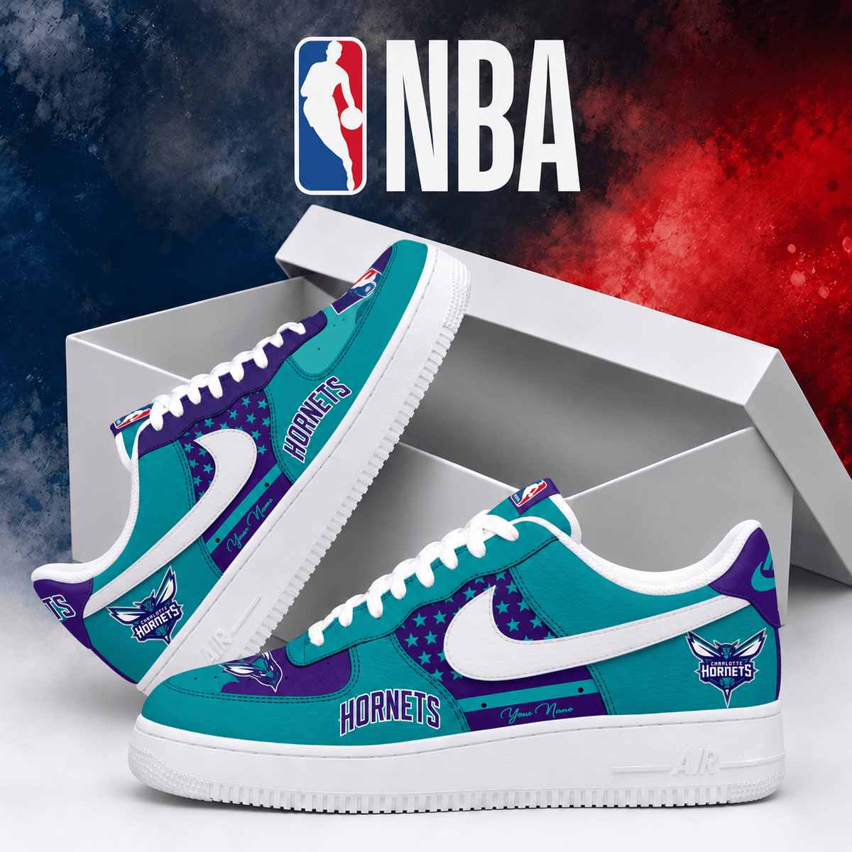 Charlotte Hornets NBA Personalized Air Low Top Shoes