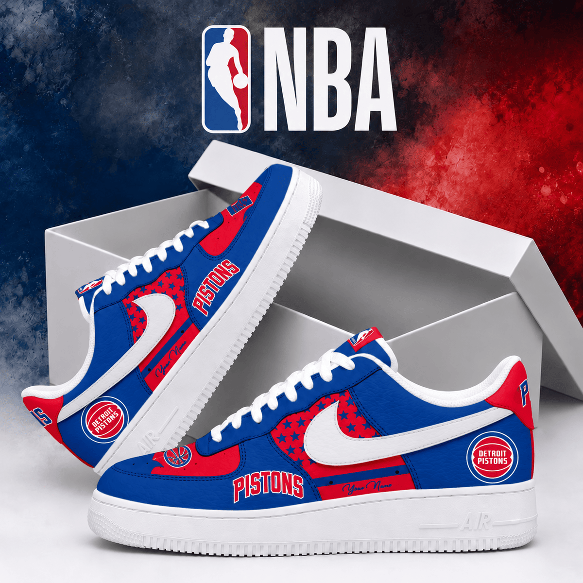 Detroit Pistons NBA Personalized Air Low Top Shoes