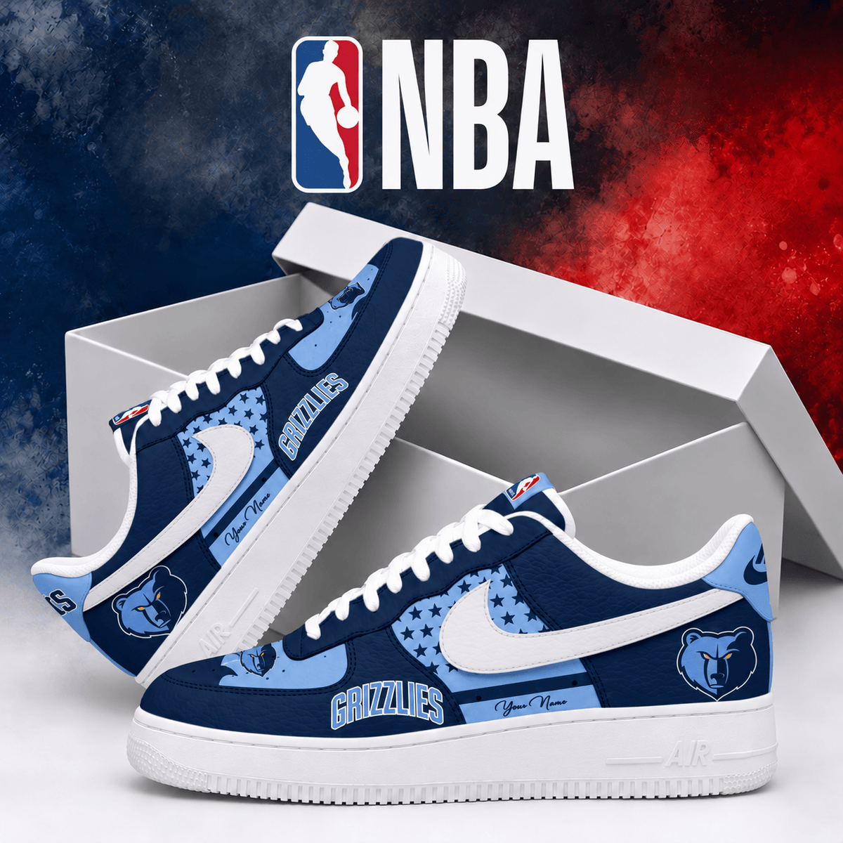 Memphis Grizzlies NBA Personalized Air Low Top Shoes