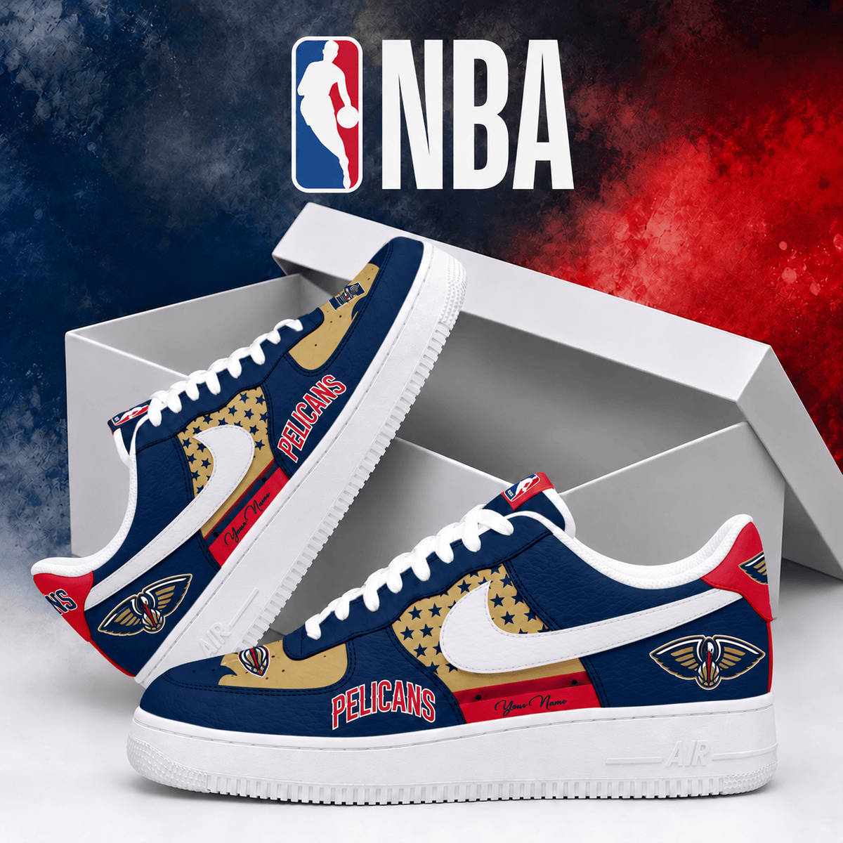 New Orleans Pelicans NBA Personalized Air Low Top Shoes