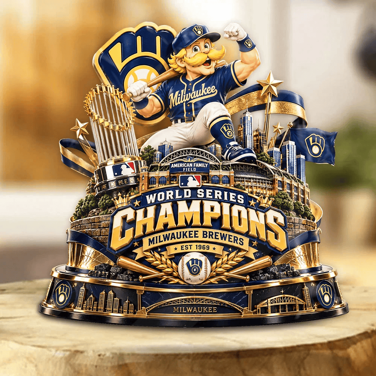 Milwaukee Brewers x MLB 2026 World Series Champions Custom Shape Acrylic Plaque
