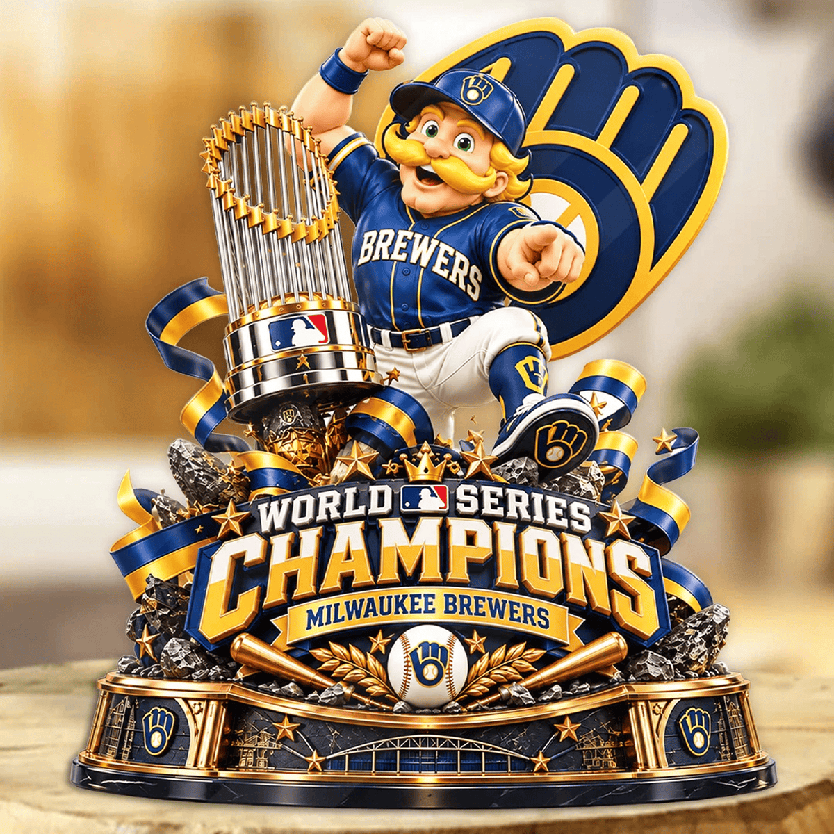 Milwaukee Brewers x MLB 2026 World Series Champions Custom Shape Acrylic Plaque