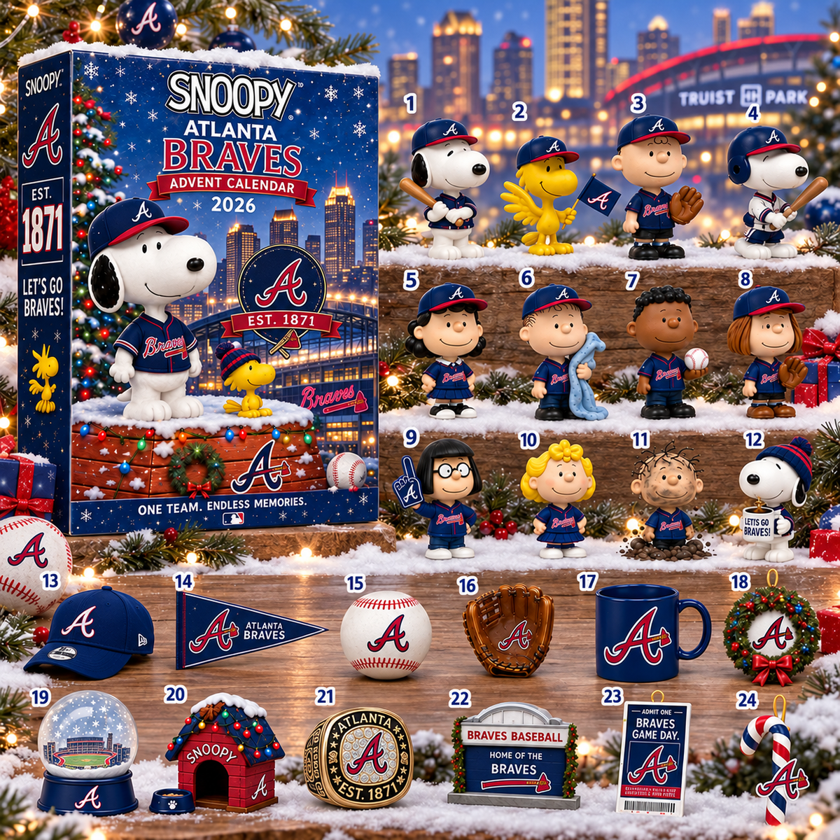 Atlanta Braves MLB x Snoopy Advent Calendar 2026
