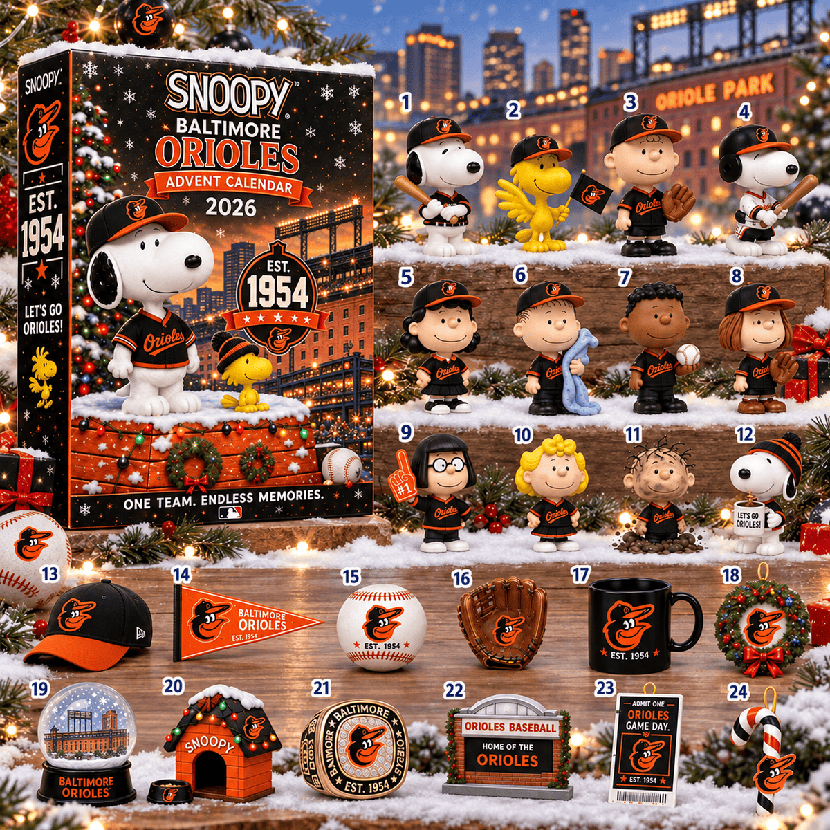 Baltimore Orioles MLB x Snoopy Advent Calendar 2026
