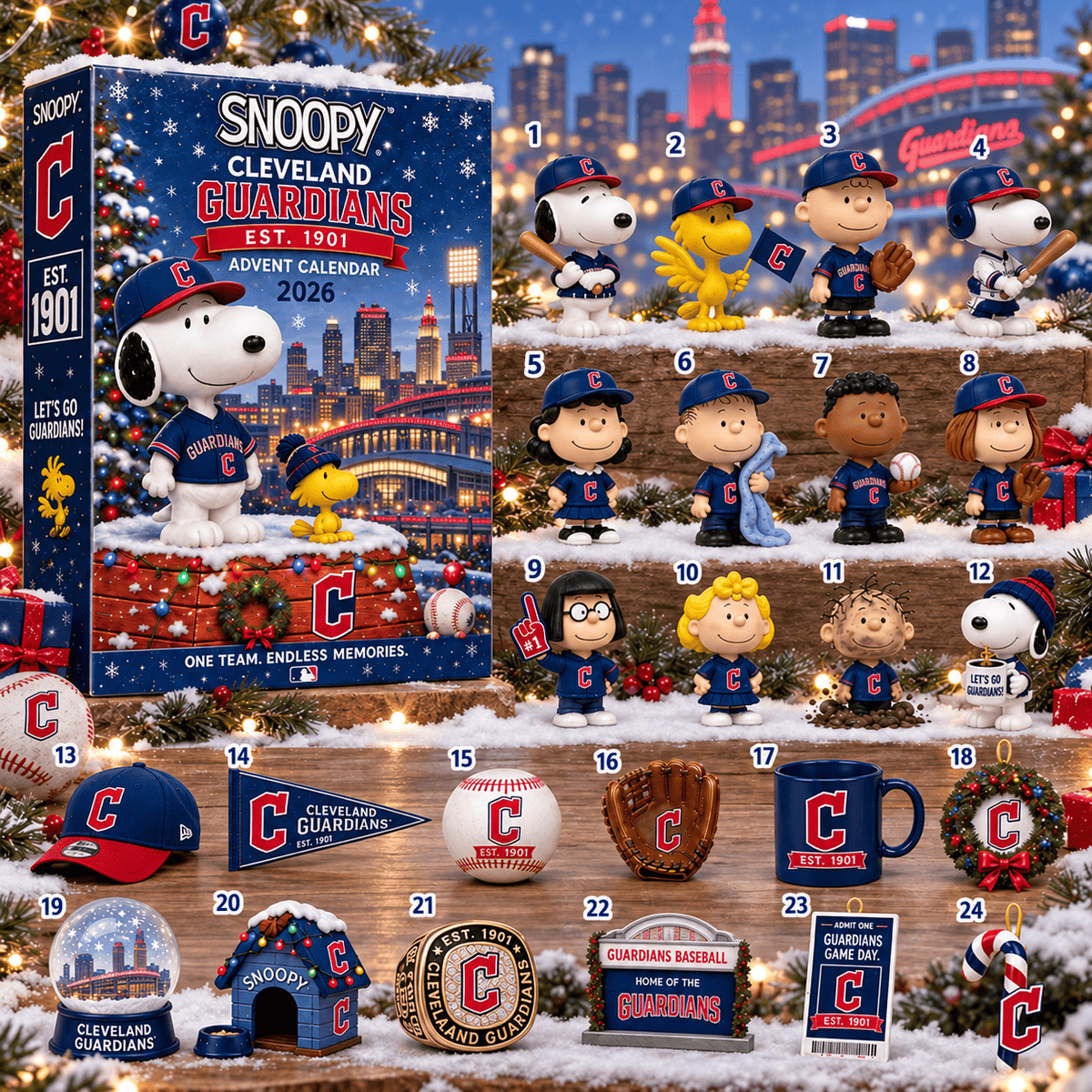 Cleveland Guardians MLB x Snoopy Advent Calendar 2026